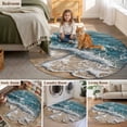 thumbnail image 6 of Blue Ocean Round Living Room Rugs 7 ft, Wave Beach Coastal Ripple Nature Scenery Washable Area Rug with Non-Slip Sturdy Edge Binding Round Carpet for Kitchen Office Bedroom, 6 of 9