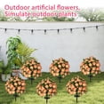 thumbnail image 6 of Artificial Flowers for Outdoors, Faux Outdoor Plants Fake Plants Topiary Balls Artificial Outdoor Set of 2 with Ground Spike for Home Front Porch Patio Garden Decor, Purple Pink, 6 of 7