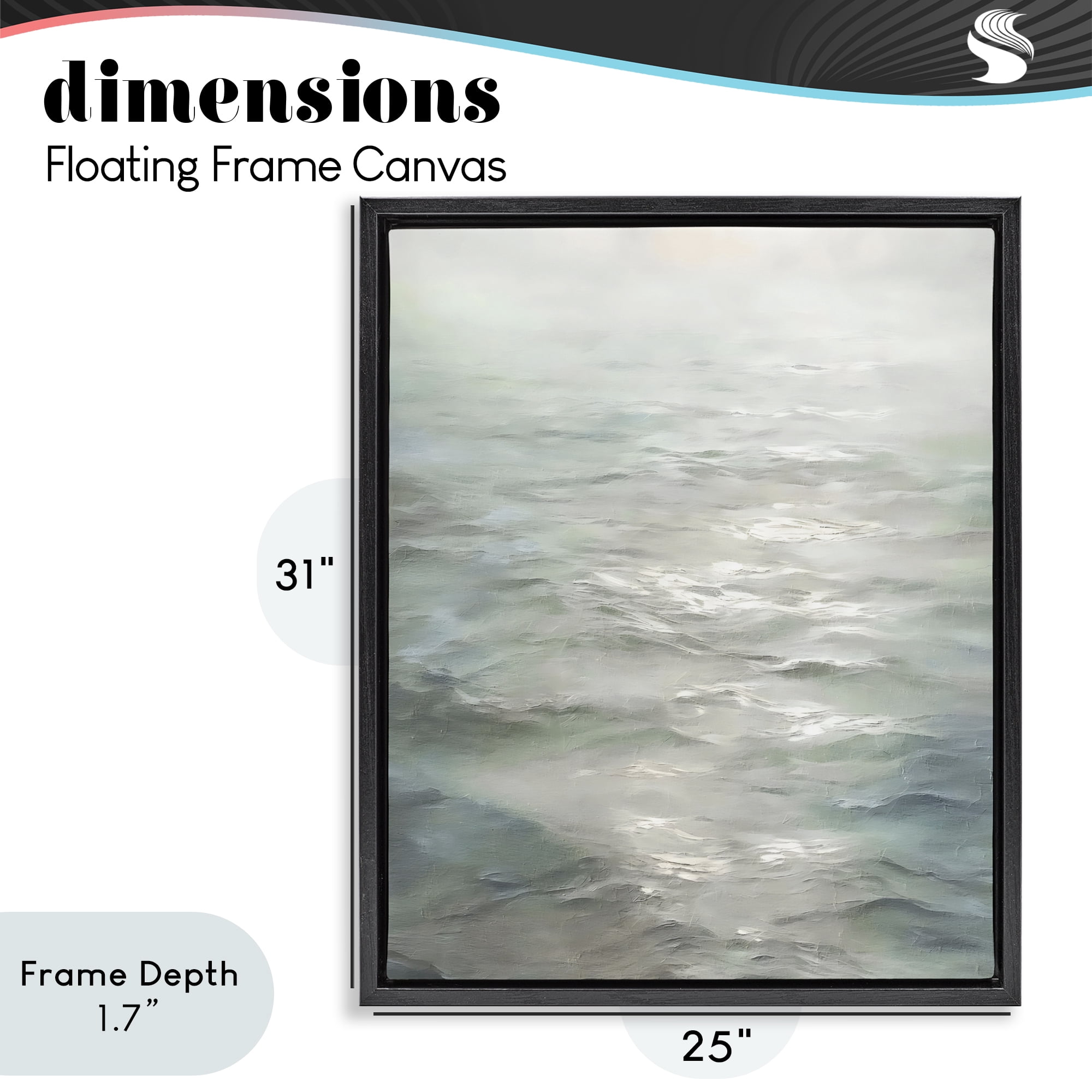 Stupell Industries Shallow Reflections on Sea Black Framed Floater Canvas Wall Art, design by Riley B