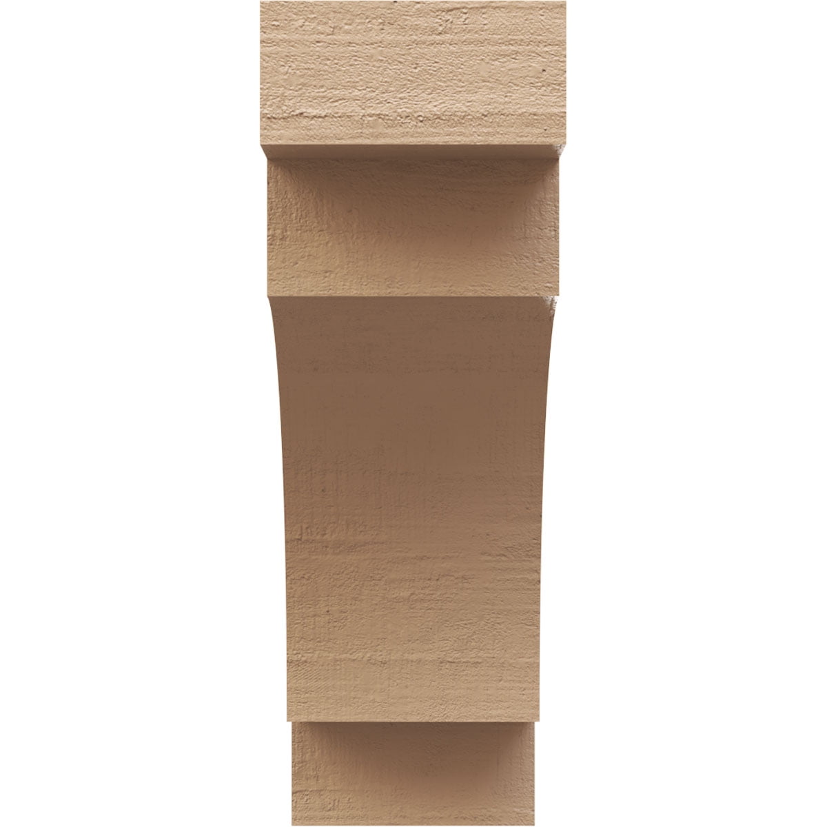 4"W x 8"D x 12"H Classic Mediterranean Rough Cedar Woodgrain TimberThane Corbel, Primed Tan