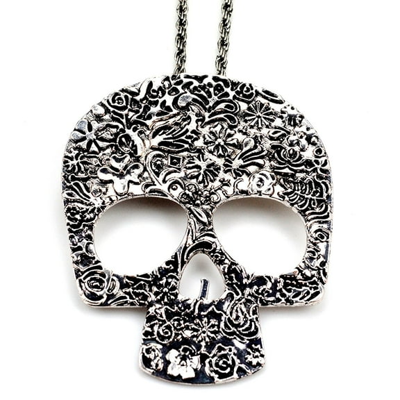Fashion Jewelry Women Sugar Skull Head Pendant Necklace