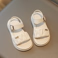 thumbnail image 3 of Zanarzt Girls Dress Shoes Toddler Buckle Sandals Open Toe Summer Water Sandal with Adjustable Strap for Girls White,US 2, 3 of 8