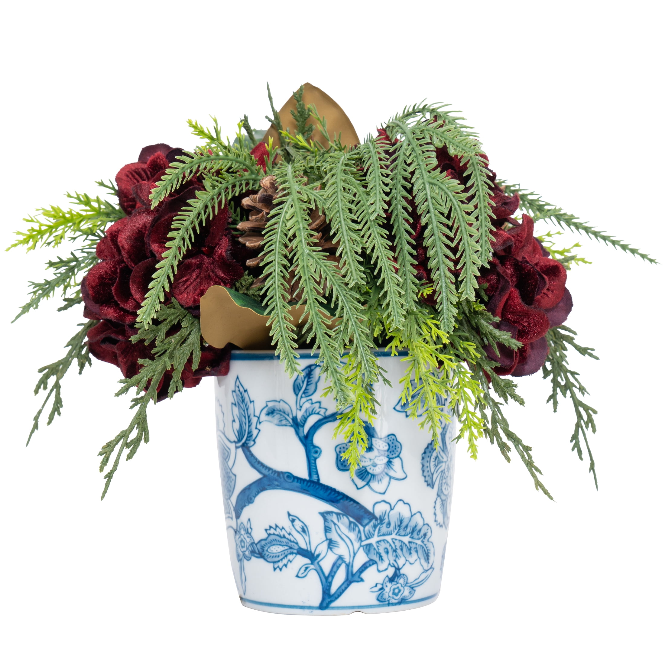 My Texas House Christmas Arrangement in Ceramic Pot, Multicolor, 11"