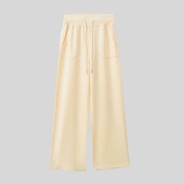 KIHOUT Sweatoants for Women Clearance in Fall New Arrivals Solid Color Elastic Waist Loose Drawstring Wide Leg Outing Full Length Trousers with Pockets