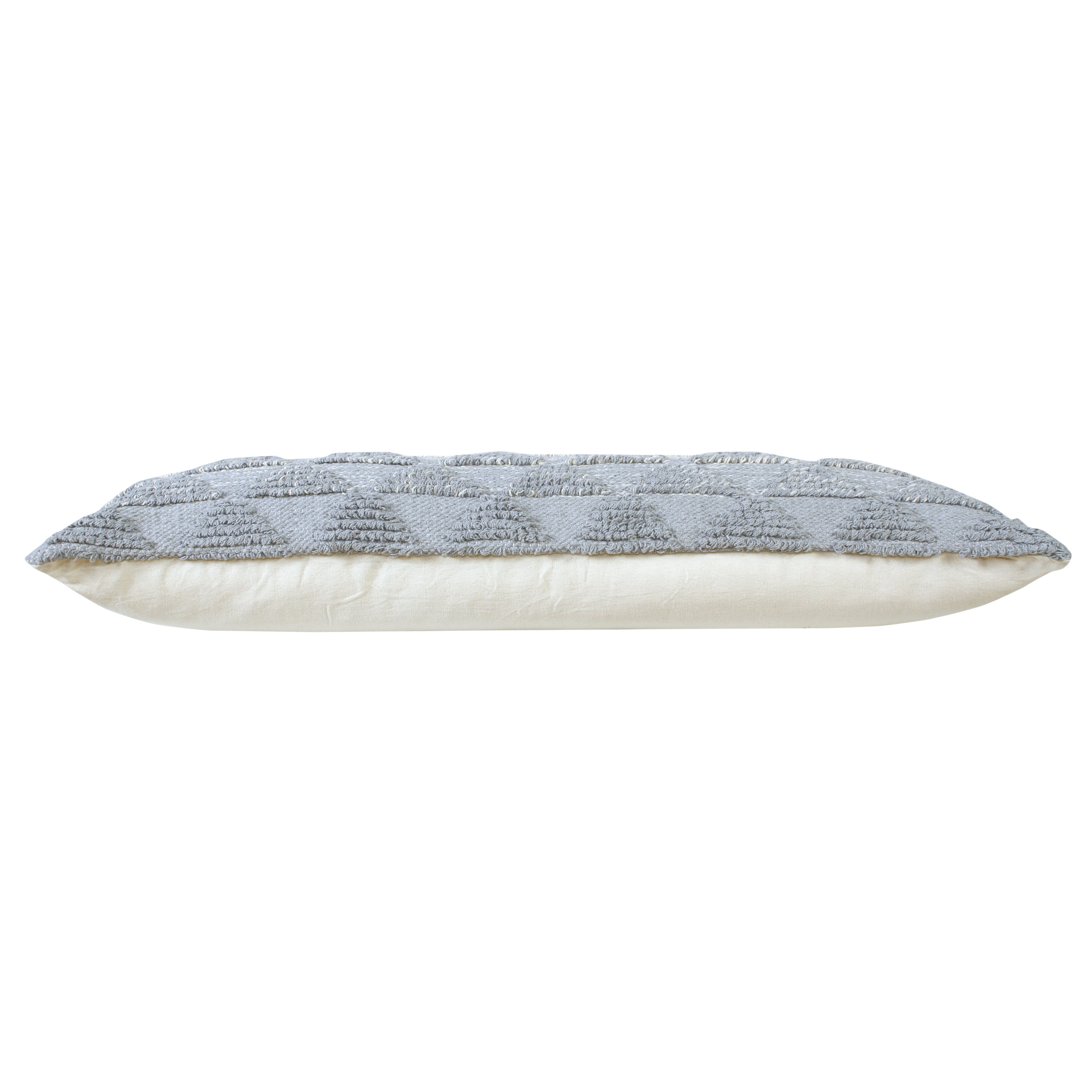 Ox Bay Miles 14" x 36" Gray/Ivory Geometric Color Block Cotton Adult Decorative Throw Pillow