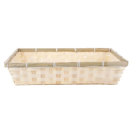 

Rustic Woven Serving Tray Basket Rectangular Bamboo for Kitchen 40x28.5x9CM