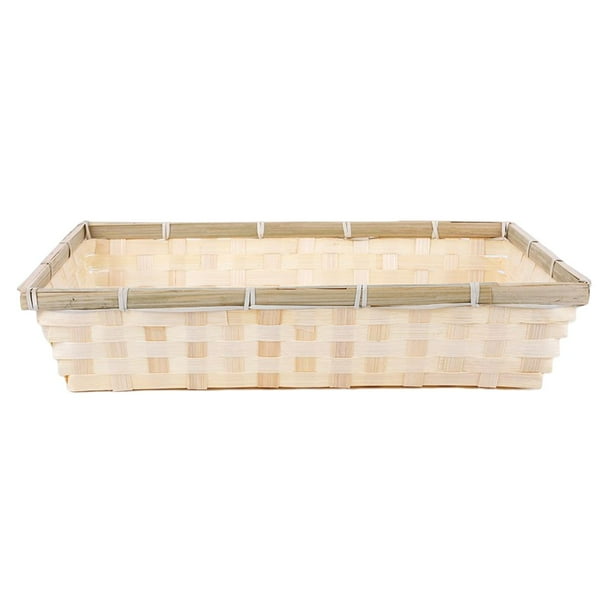Bandeja de servir tejida a mano, rectangular, natural, para mesa de baño 40x28.5x9CM