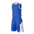 thumbnail image 5 of HAOTAGS 2Pcs Basketball Jersey Set for Boys(4-16), Youth Lightweight Basketball Tank Top and Track Shorts Blue, 5 of 7