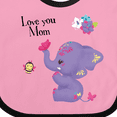 thumbnail image 4 of Inktastic Yara Happy Mothers Day Purple Elephant and Bee Gorgeous Girls Baby Bib, 4 of 4