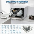 Costway Compact 6Setting Dishwasher with 5 Programs & 24H Timer