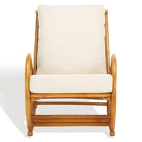 Safavieh Fernson Rattan and Linen Accent Chair in Natural / White