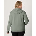 thumbnail image 3 of Hanes Just My Size EcoSmart Women's Full-Zip Fleece Hoodie (Plus ) Stonewashed Green 1X, 3 of 6
