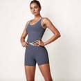 thumbnail image 3 of Women's Contrast Trim Cropped Tank Top with Scoop Neck and Stretch Fit for Yoga and Everyday Wear - Small, Gray, 3 of 7