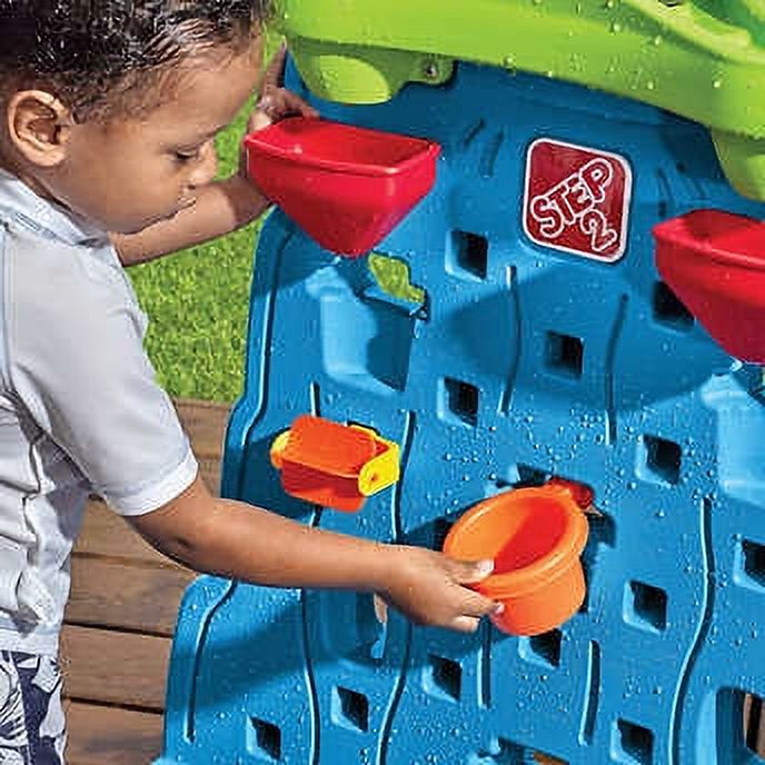 Step2 Waterfall Discovery Wall Blue Plastic Water Table for Toddlers with 13-piece Playset - image 3 of 8