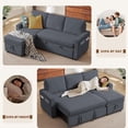 thumbnail image 5 of Pingliang Home Pull Out Sleeper Sectional Sofa Bed with Storage Chaise, Convertible L Shaped Couch with Side Pockets,Modern Linen Reversible Sofa Couch for Living Room Apartment Office Studio, 5 of 8