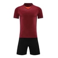 thumbnail image 2 of FRSASU Kids Soccer Jerseys Boys Girls Mesh Team Training School Uniforms 2PC Athletic Shirt and Shorts Set Football Jersey Outfit Red-A, 2 of 5