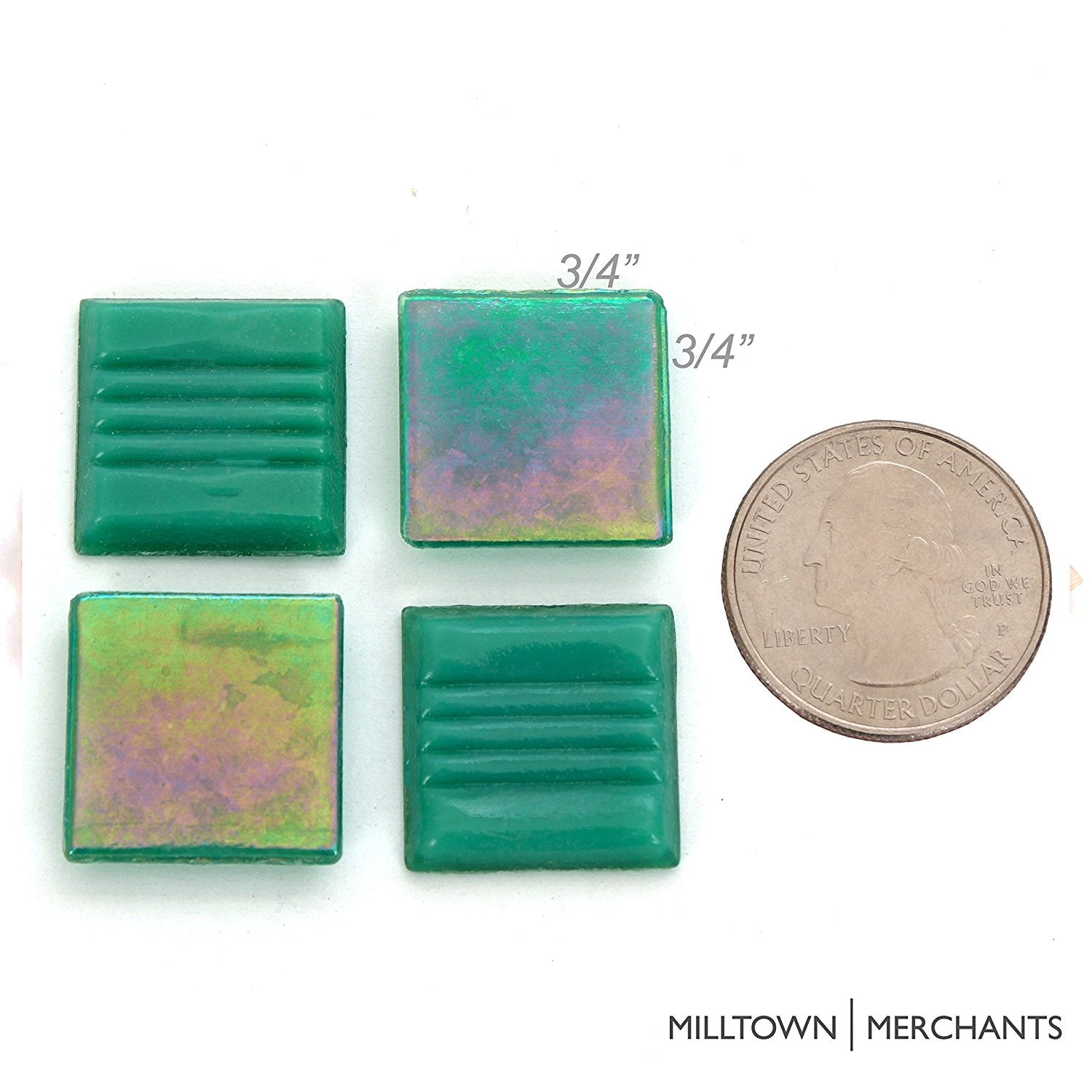 Milltown Merchants™ Iridescent Mosaic Tile - 3 Pound, Green - 3/4 Inch