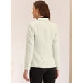 thumbnail image 3 of Blazer de Tweed a Cuadros Vintage para Mujer con Cuello de Solapa y Doble Pecho para Trabajo y Oficina Beige S, 3 of 6