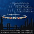 thumbnail image 2 of Gem Stone King 2.25 Ct Oval Orange Sapphire 925 Silver and 10K Yellow Gold Lab Grown Diamond Infinity Bracelet for Women Mother's Mom Wife Her, Fully Adjustable up to 7.5 inch), 2 of 6