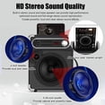thumbnail image 4 of JYX Máquina de karaoke con dos micrófonos inalámbricos, altavoz Bluetooth portátil con ajuste de graves/agudos, sistema PA con control remoto, luces LED, compatible con tarjeta TF/USB, entrada auxilia, 4 of 4