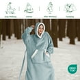 thumbnail image 4 of (4 pack) Cozy Comfort Standard Side Split and Belt Wearable Blanket Hoodie, Long Sherpa Fleece Blanket Sweatshirt, Light Green, 4 of 7