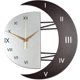 thumbnail image 1 of Reloj de pared de diseño moderno, silencioso, para cocina, con marco creativo en forma de luna, para decoración del hogar (32 x 32 cm), 1 of 4
