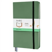 YeeATZ Hardcover Notebook Blank Journal Sketchbook for Drawing, Medium 5.5 by 8.4 Inch, 100 GSM Thick Paper (Green, Plain)