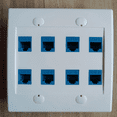thumbnail image 3 of 2X Ethernet Wall Plate 8 Port - Double Gang Cat6 RJ45 Network Cable Faceplate Female to Female - Blue, 3 of 8
