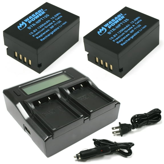 Wasabi Power Battery (2-Pack) and Dual Charger for Fujifilm NP-T125
