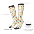 thumbnail image 4 of Xecao Colorful Squirrel print thigh-high socks, crafted for both men and women with a stretchy, high-opaque design perfect for daily wear, 4 of 6