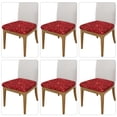 thumbnail image 2 of Gaeub Red Glitter Square Chair Seat Covers, Stretch Fitted Printed Chair Seat Cushion Cover for Kitchen, Office - One Size, 2 of 9