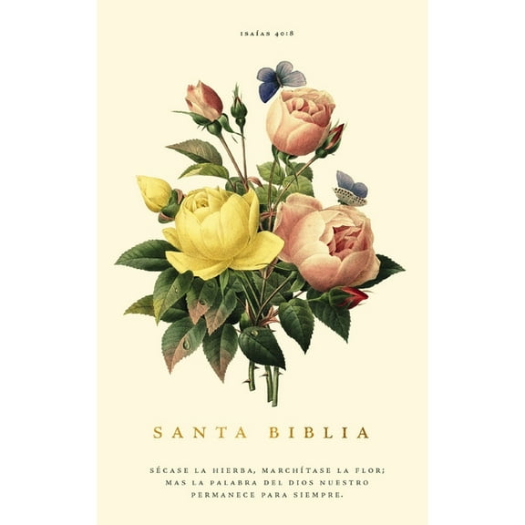 Rvr60, Santa Biblia, Premio Y Regalo, Letra Grande, Tapa Dura, Floral, Palabras de JesÃºs En Rojo, Comfort Print, (Hardcover)