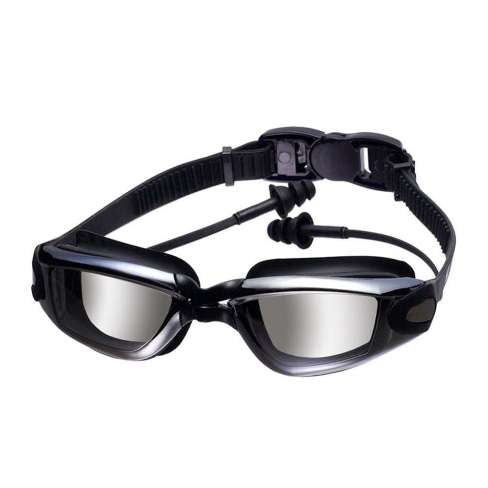 Anti Fog Swimming Goggles & UV For Men Women Adult Junior Kids Nose Ear Plugs 