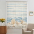 thumbnail image 2 of Nautical Coastal Sheer Curtains 54" Long, Ocean Beach Starfish Shells Conch Waves Beige Light Filering Curtains, Breathable Simi Curtain Privacy Drapes for Kitchen Bathroom Small Window Treatment, 2 of 8