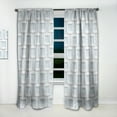 thumbnail image 2 of Designart '3D Light Blue and White Pattern I' Mid-Century Modern Curtain Panel, 2 of 5