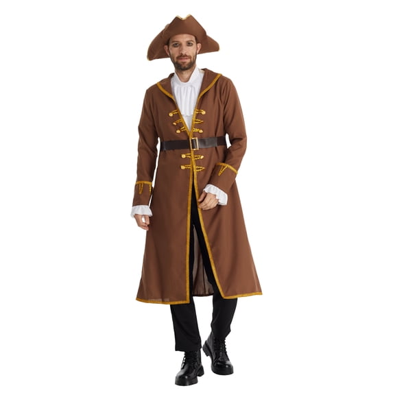 Brown Pirate Captain Men's Costume X-Large 46-48