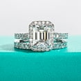 thumbnail image 3 of AnuClub Radiant Cut Moissanite Wedding Rings Sets 4.266cttw(3CT Center Stone) Bridal Set D Color VVS1 925 Sterling Silver Engagement Promise Anniversary Ring for Women With Certificate, 3 of 8