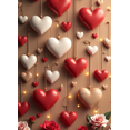 thumbnail image 4 of Valentine's Day Heart Love Backdrop Banner Romantic Flower Design Wedding Photo Props Party Decorations Background Event Display, 4 of 4