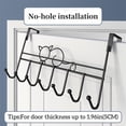 thumbnail image 5 of Metal Door Hooks,Extended Hook Hangers,Over Door Hanger with 7 Hooks,Cute Cats Designs Tail Hooks,Coat and Hat Hooks,for Home Bedroom Bathrom Door (Brown), 5 of 7