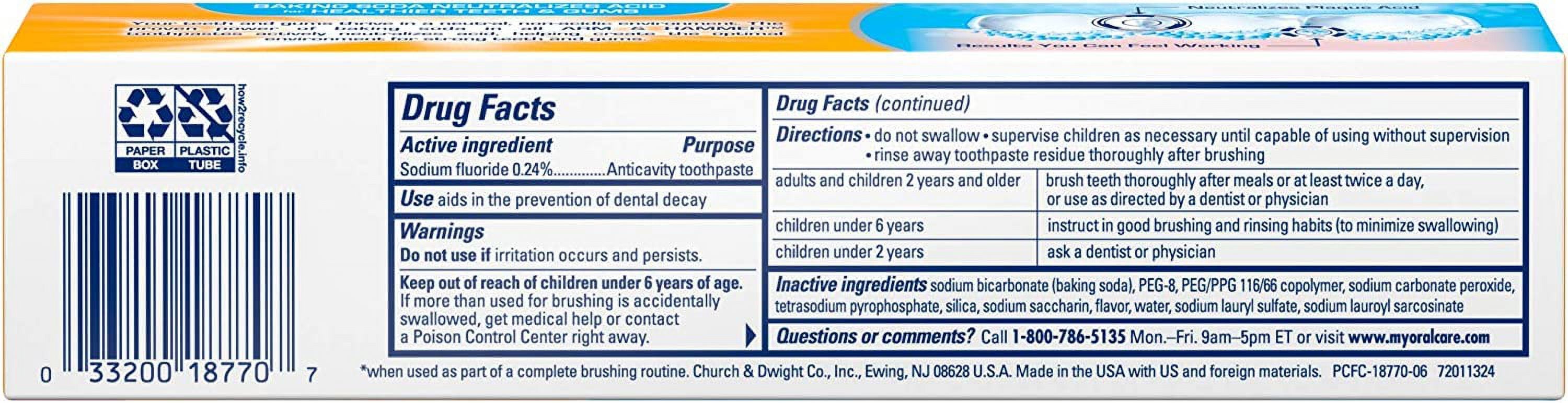 Arm & Hammer PeroxiCare Healthy Gums Toothpaste, Baking Soda & Peroxide, Fresh Mint, 6 Ounce (Pack of 3)