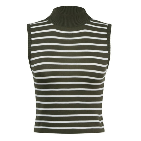 DuoJiaJ Women's Scoop Neck Sleeveless Knit Ribbed Fitted Casual Crop Tank Top Women’s Tank Tops