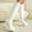 White, variant on Bnwani Womens Boots Fall Winter Fashion Mid-Heel Thick High Mid-Calf Versatile Casual Sweet Knight Splicing Boot White Size 8.5