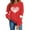 Red #E, variant on Hearts Printed Tops for Women Cute Valentines Day Holiday Outfits Long Sleeve Crewneck Sweatshirt Lover Gifts (XS, White #E)