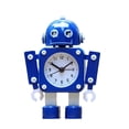 thumbnail image 1 of Reloj despertador azul con forma de robot de metal para niños Silent 350g, 1 of 2