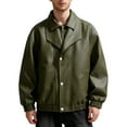 thumbnail image 2 of Paiwinds Men's Bomber Jacket with Full Zip Closure and Stand-Up Collar, Classic Casual Style, Polyester Nylon Blend, Solid Color Design with Practical Pockets for Daily Wear, 2 of 6
