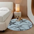 thumbnail image 2 of Teal Blue Starfish Round Area Rug 3.3Ft Washable Circle Rugs for Dining Room Table, Coastal Ocean Summer Sea Nautical Non-Slip Carpet Floor Mats Indoor Outdoor Carpet Runner Aesthetic Home Decor, 2 of 8
