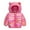 Rose Red, variant on Ougyinr 1-6T Kids Baby Boys Girls Hooded Winter Coats Jacket Colorful Hoods Light Puffer Down Outerwear Jacket with Ears Outwear