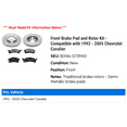 thumbnail image 2 of Front Brake Pad and Rotor Kit - Compatible with 1992 - 2005 Chevy Cavalier 1993 1994 1995 1996 1997 1998 1999 2000 2001 2002 2003 2004, 2 of 2
