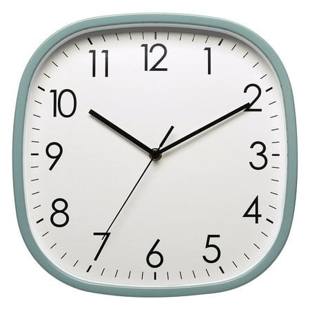 Square Shape Wall Clock 12inch Quiet Movement Not Ticking Modern Design Large Number Display Operated Clock