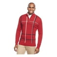 thumbnail image 2 of Geoffrey Beene Mens Windowpane Quarter-Zip Pullover Sweater, Red, Big 2X, 2 of 2